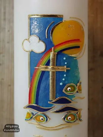 Taufkerze Urs mit Regenbogen