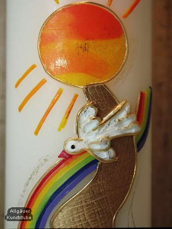 Taufkerze Ella mit Regenbogen