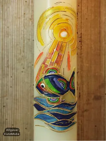 Taufkerze Octavia mit Fisch