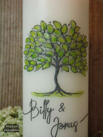 Hochzeitskerze Alma mit Baum