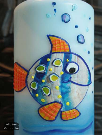 Taufkerze Timo mit Fisch