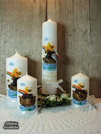 Kommunionkerze Arche Noah inkl. Box