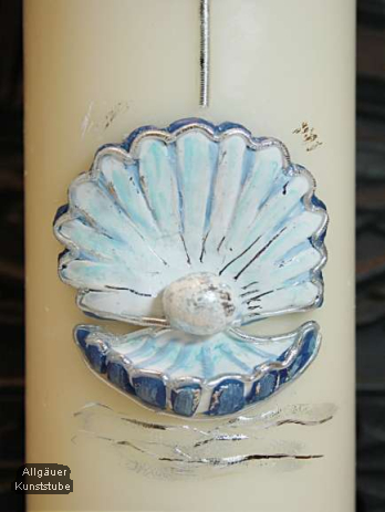 Taufkerze Wilhelm mit Muschel