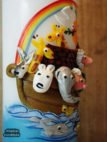 Taufkerze Arche mit Noah/ groß