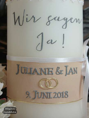 Schlichte Hochzeitskerze Kerstin