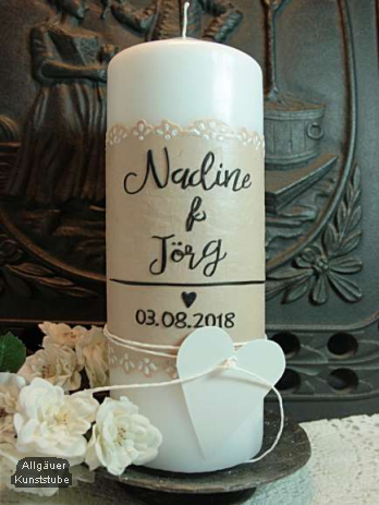 Hochzeitskerze Coletta mit Partnerkerzen