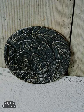 Kerzenteller Alois mit Blattmuster/12 cm
