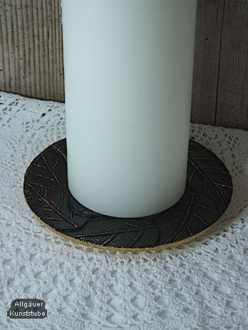 Kerzenteller Alois mit Blattmuster/12 cm