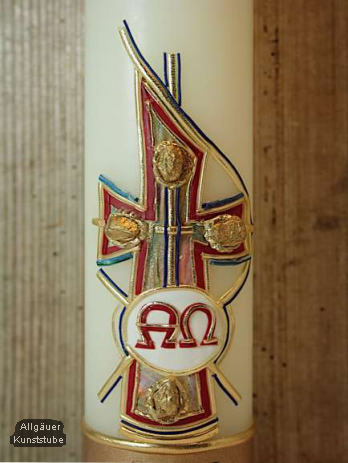 Osterkerze mit Christusmonogramm