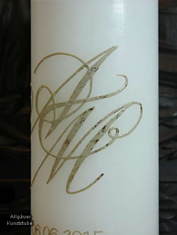 Hochzeitskerze Annalisa mit Monogramm