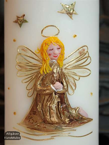 Taufkerze Sara mit Schutzengel