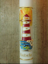 Kommunionkerze Anna mit Leuchtturm inkl. Box