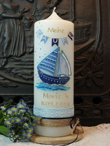 Taufkerze Roman mit Boot