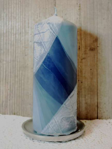 Kerze Blau 200 mm x 70 mm