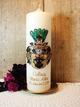 Taufkerze Gudrun mit Wappen