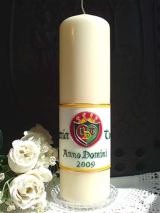 Hochzeitskerze Annerose mit Wappen