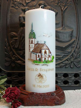 Hochzeitskerze Linus mit Kirche